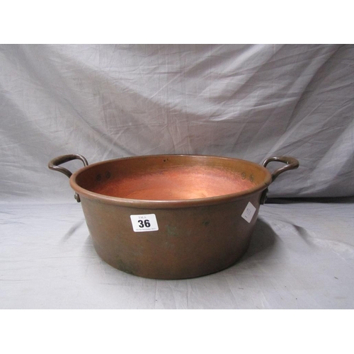 36 - LARGE COPPER PAN