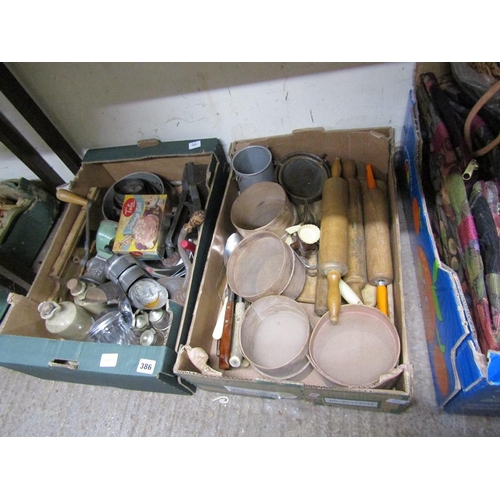 386 - TWO BOXES OF KITCHENALIA