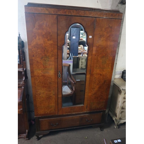 687 - WALNUT VENEERED WARDROBE