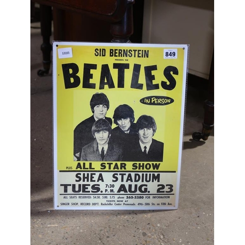 849 - REPRO BEATLES TIN SIGN