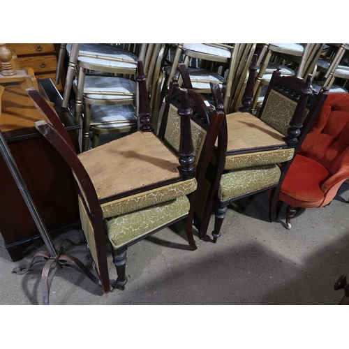 876 - FOUR VICTORIAN UPHOLSTERED CHAIRS