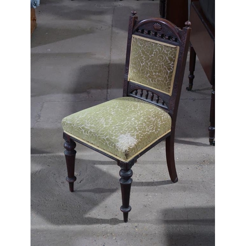 876 - FOUR VICTORIAN UPHOLSTERED CHAIRS
