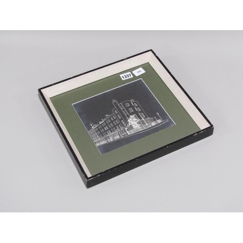 1337 - MONO J.B 60 - OUTLINE OF A 1930'S BUILDING, B&W