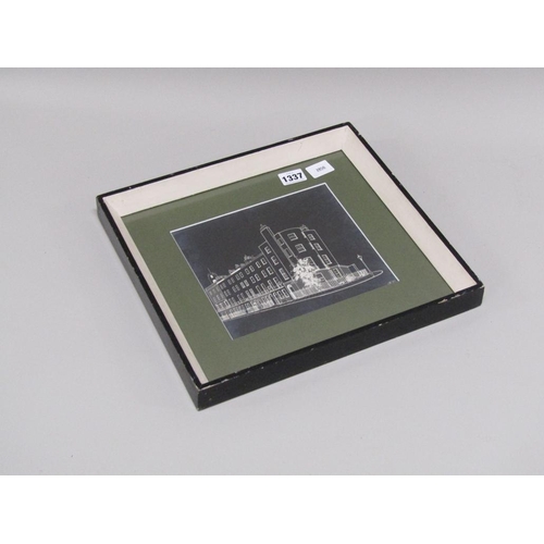 1337 - MONO J.B 60 - OUTLINE OF A 1930'S BUILDING, B&W