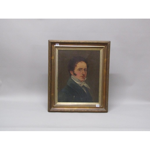1338 - UNSIGNED 19C PORTRAIT OF A GENTLEMAN, OIL ON CANVAS, FRAMED