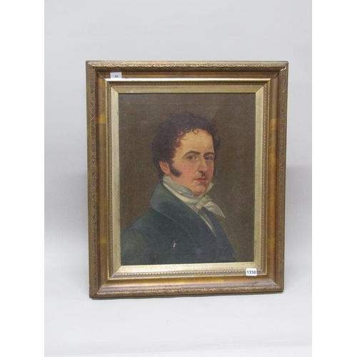 1338 - UNSIGNED 19C PORTRAIT OF A GENTLEMAN, OIL ON CANVAS, FRAMED