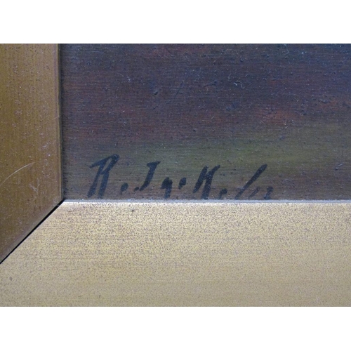 1380 - RICHARD JACK - PAIR, MOONLIT COASTAL SCENES, SIGNED OIL ON BOARDS, FRAMED