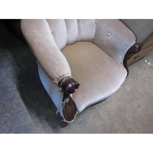 2026 - VICTORIAN BUTTON BACKED SHOW FRAMED ARMCHAIR