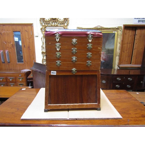 2031 - NEEDLEWORK CHEST AND CONTENTS