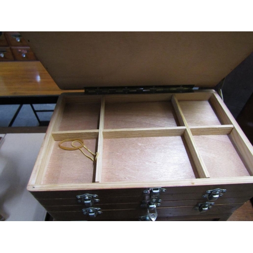 2031 - NEEDLEWORK CHEST AND CONTENTS