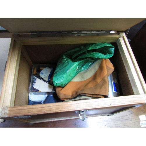 2031 - NEEDLEWORK CHEST AND CONTENTS