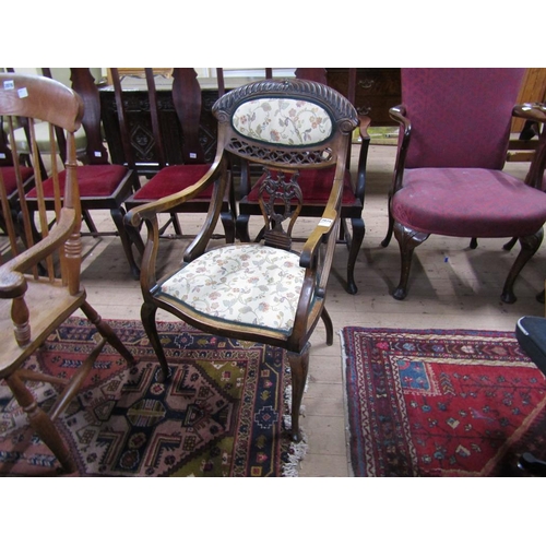 2075 - EDWARDIAN UPHOLSTERED ARMCHAIR