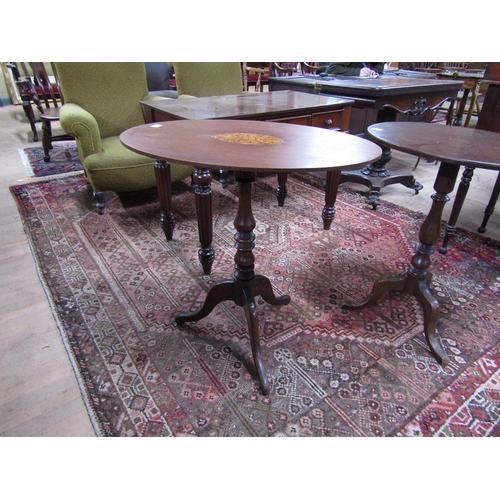 2059 - GEORGIAN INLAID TRIPOD TABLE - 72 x 48 cms