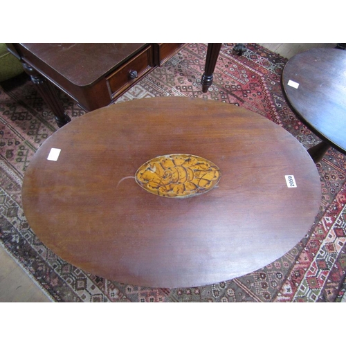 2059 - GEORGIAN INLAID TRIPOD TABLE - 72 x 48 cms