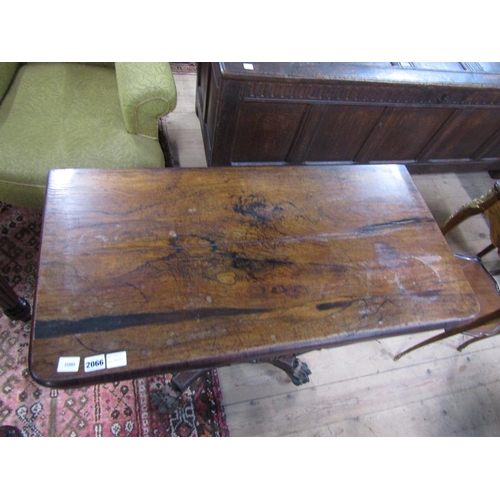 2066 - WILLIAM IV ROSEWOOD FOLD OVER CARD TABLE 73 x 92 cms