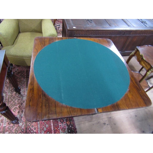2066 - WILLIAM IV ROSEWOOD FOLD OVER CARD TABLE 73 x 92 cms