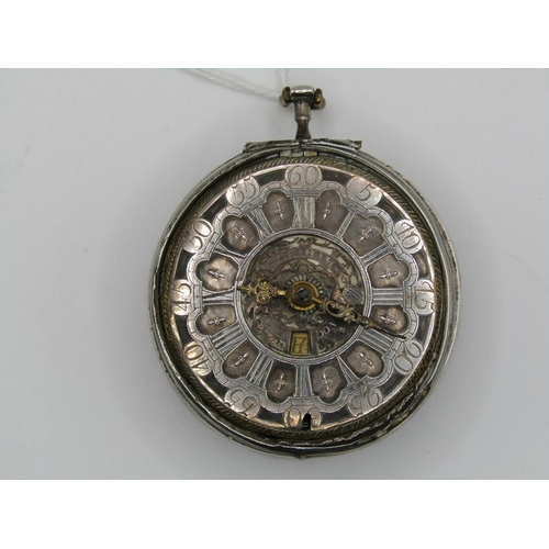 1611 - LATE 18C GRAHAM OF LONDON HOUR STRIKING POCKET WATCH WITH ENAMELLED PAIR CASE WITH WATCH MAKERS TICK... 