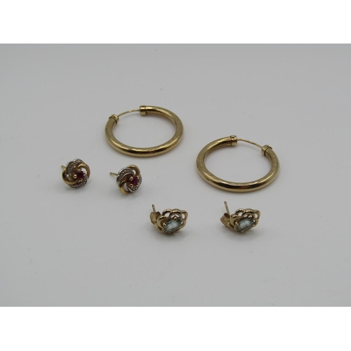 1709 - BAG OF 9ct GOLD EARRINGS 3.6g  All weights are approximate