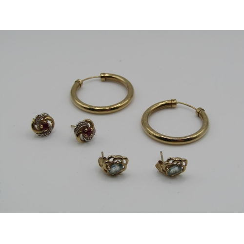 1709 - BAG OF 9ct GOLD EARRINGS 3.6g  All weights are approximate