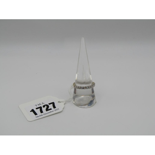 1727 - YELLOW GOLD DIAMOND 13 STONE RING SIZE P