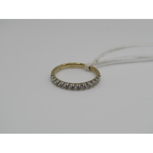 1727 - YELLOW GOLD DIAMOND 13 STONE RING SIZE P