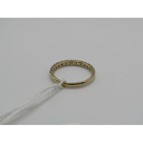 1727 - YELLOW GOLD DIAMOND 13 STONE RING SIZE P