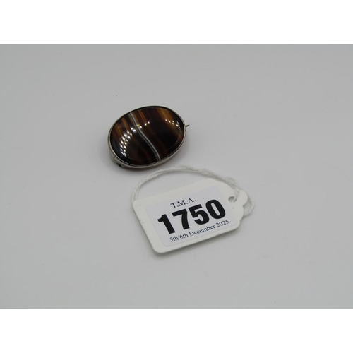 1750 - SILVER AGATE BROOCH