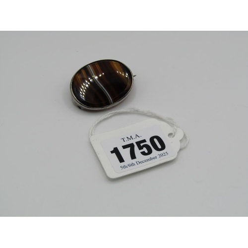 1750 - SILVER AGATE BROOCH