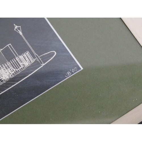 1337 - MONO J.B 60 - OUTLINE OF A 1930'S BUILDING, B&W