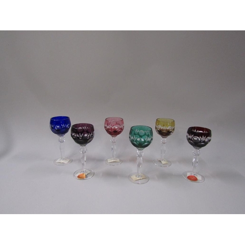 1886 - SIX CUT CABERET GLASSES BY ANNA HUTTE