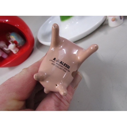 1970 - COLL. OF ALESSI CHRISTMAS ITEMS BY MASSIMO GIACON - SCIA NATALINO PLATE, CHRISTMAS COW BOY, SANTA AN... 