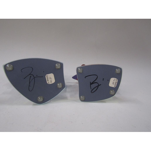 1972 - TWO GEORGE PONZINI COLOURED GLASS SCENT BOTTLES