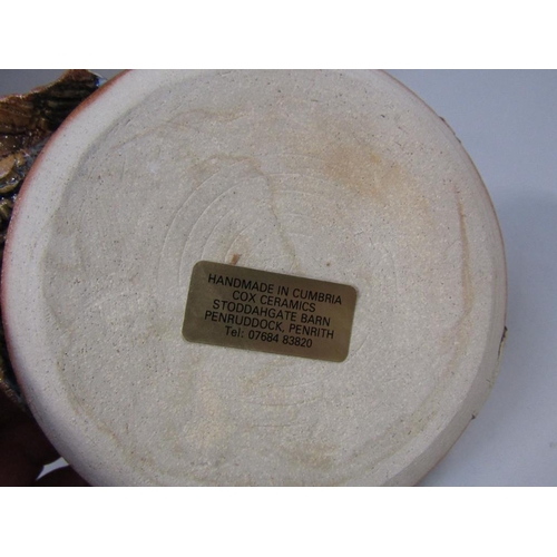 1979 - FOUR COX CERAMICS CUMBRIAN POTTERY VASES AND A HORSE