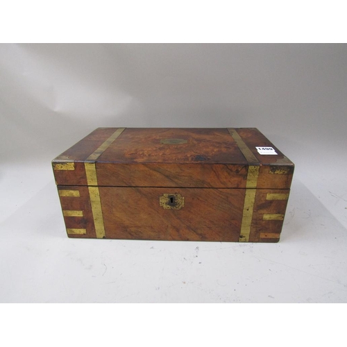 1499 - VICTORIAN BURR WALNUT WRITING BOX