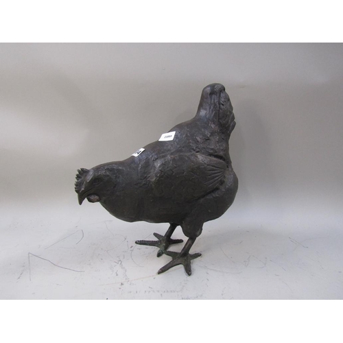 1534 - LIFE SIZE BRONZE MODEL OF A CHICKEN