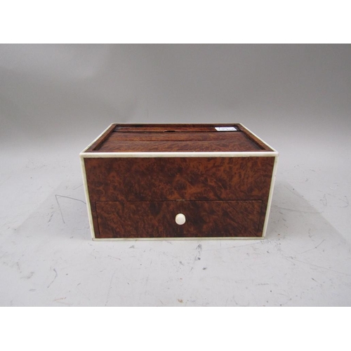 1570A - WALNUT VENEERED TAMBOUR TOPPED 19c BOX
