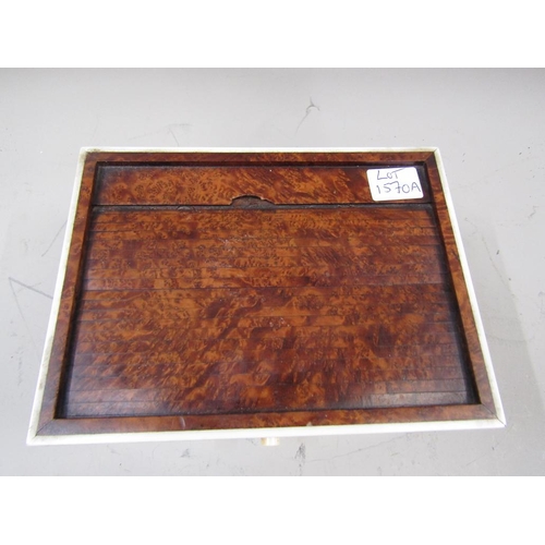 1570A - WALNUT VENEERED TAMBOUR TOPPED 19c BOX