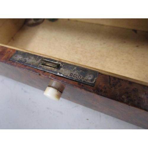 1570A - WALNUT VENEERED TAMBOUR TOPPED 19c BOX