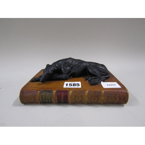 1585 - 19c DECORATED BOX WITH SLIDING COVER