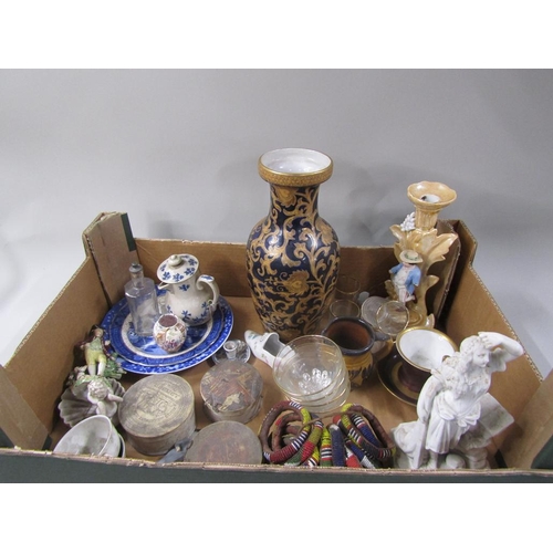 COLLECTION OF MISC. POTTERY, GLASS, MISC OBJECTS