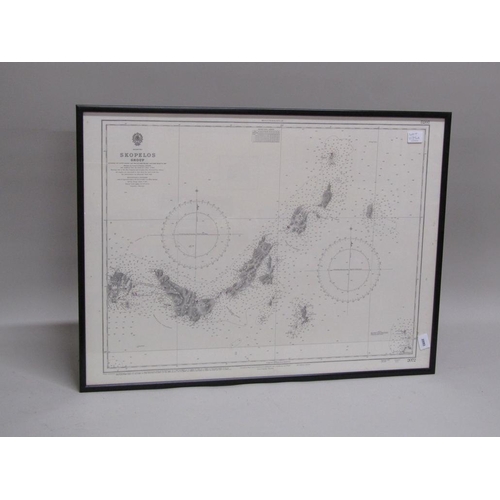 1125A - FRAMED MAP - SKOPELOS