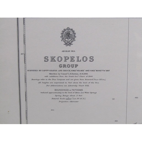 1125A - FRAMED MAP - SKOPELOS