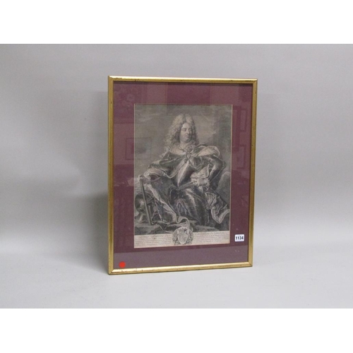 1134 - FRAMED B&W ENGRAVING - LOUIS ANTOINE DE PARDAILLAN