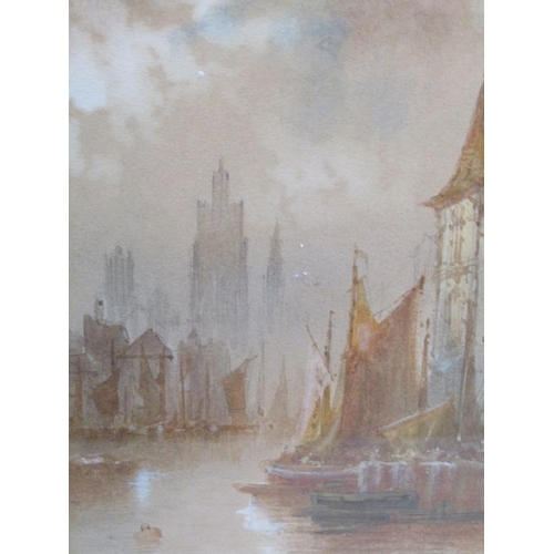 1143 - PAIR - T MORTIMER, CONTINENTAL RIVER SCAPES WITH SAILING VESSELS, F/G