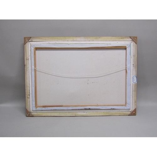 1149 - R DANFORD - TWO DEER ON THE BANKS OF A LAKE, SIGNED OIL ON CANVAS, FRAMED