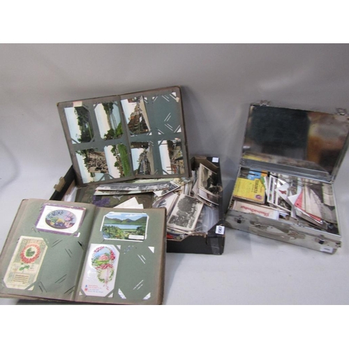 LARGE COLLECTION OF POSTCARDS, POSTCARD ALBUMS ETC