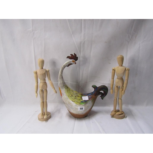 10 - MODERNIST CHICKEN; TWO ARTISTS MANNEQUINS
