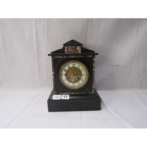 11 - VICTORIAN SLATE MANTEL CLOCK