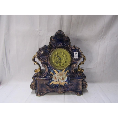 34 - CERAMIC MANTEL CLOCK