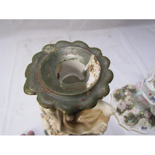 60 - TWO CONTINENTAL FIGURINES, A/F